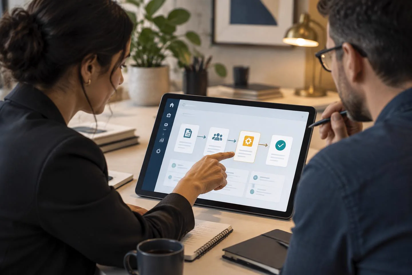Team leads mapping ownership and handoffs for a recurring workflow.